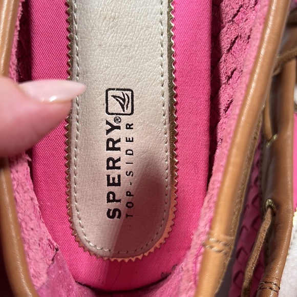Sperry Top-Sider Audrey Woven Leather Boat Shoes in Pink/Brown 7.5 - Picture 11 of 12